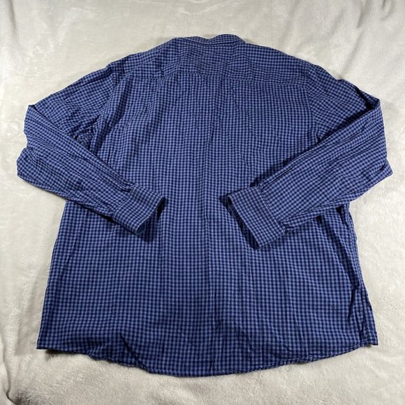 Johnston & Murphy Blue Checkered Casual Button Down Shirt - Picture 8 of 8